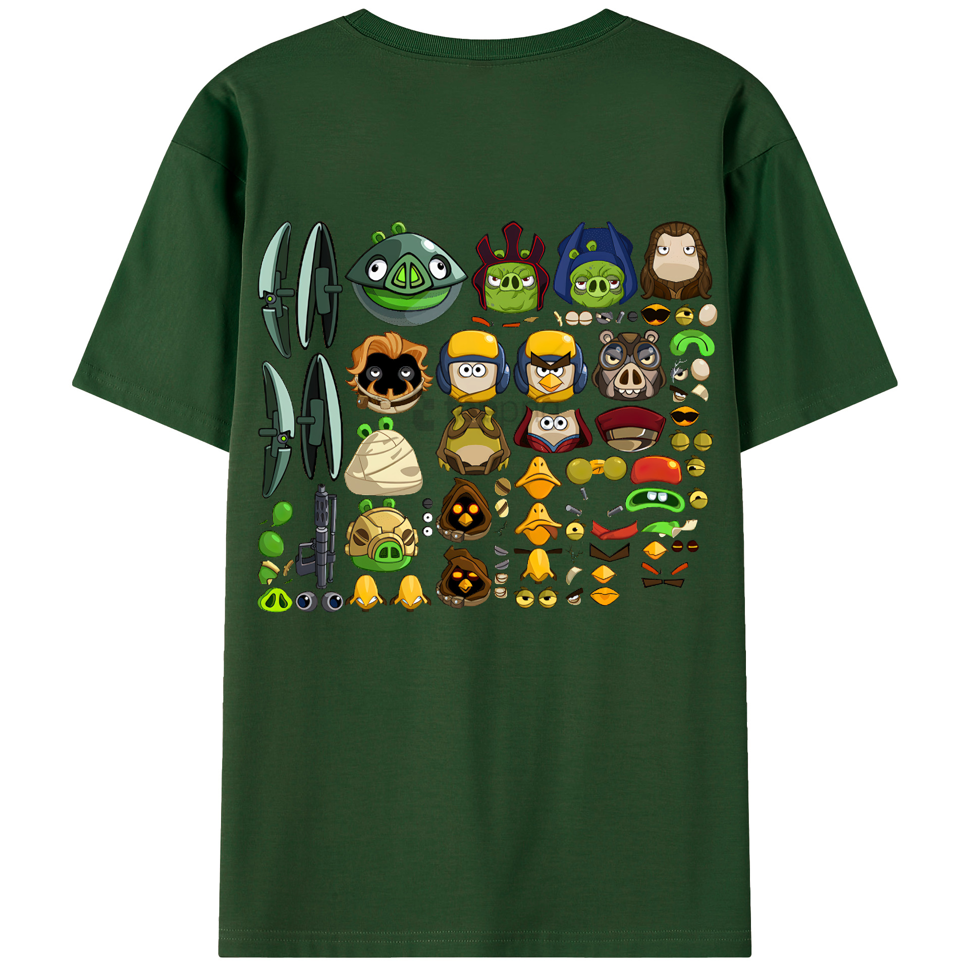 （画像用） Angry Birds アングリーバード 綿100％半袖Tシャツ（背面プリント）